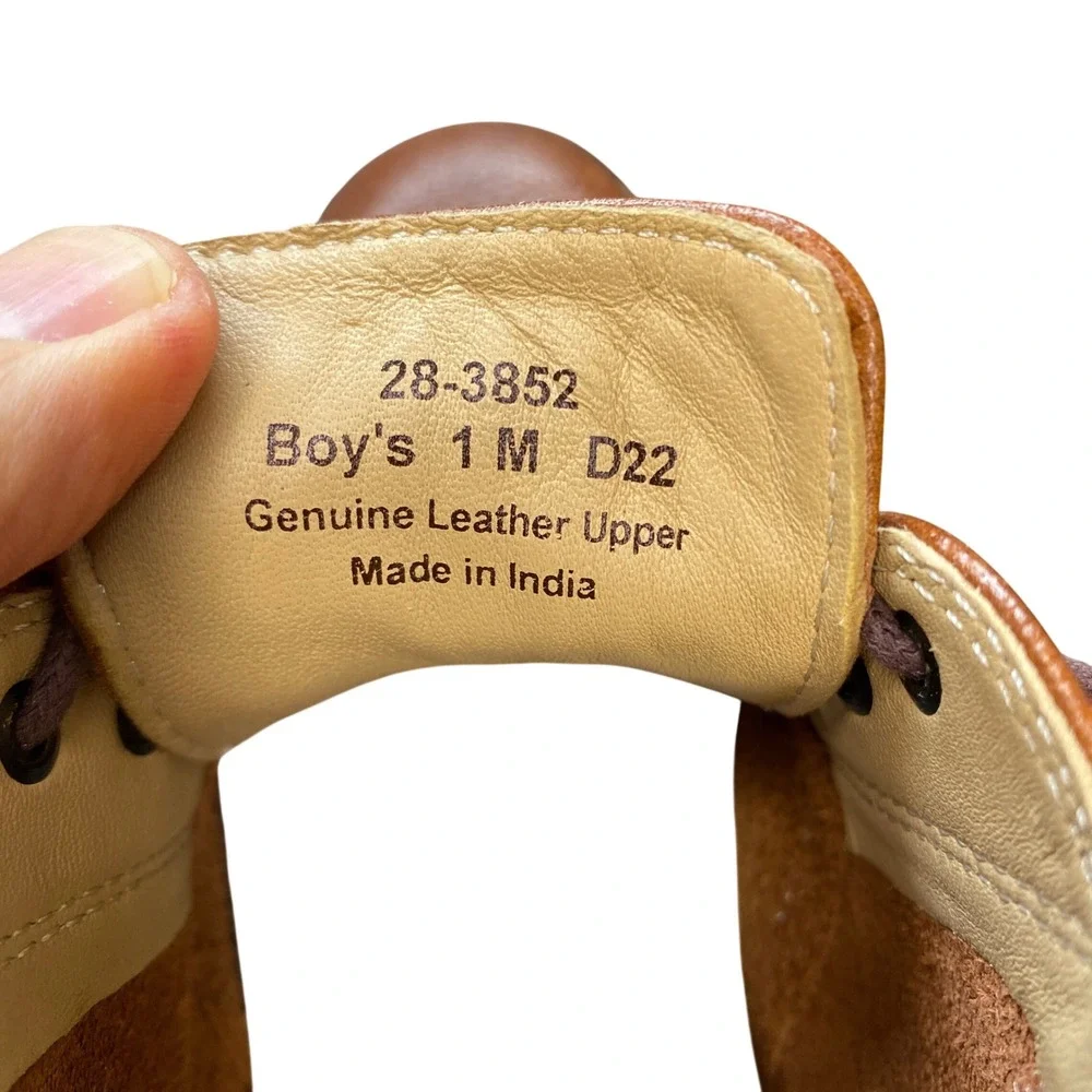 Johnston & Murphy Boys‎ Brown Leather Chukka Desert Boots Size 1 M 28-3852
